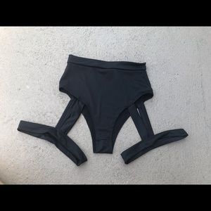 iHeartRaves black showdown harness booty shorts